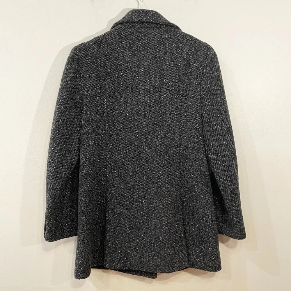 VTG J.Crew Wool Blend Peacoat Charcoal Marl XS EUC - Picture 2 of 7